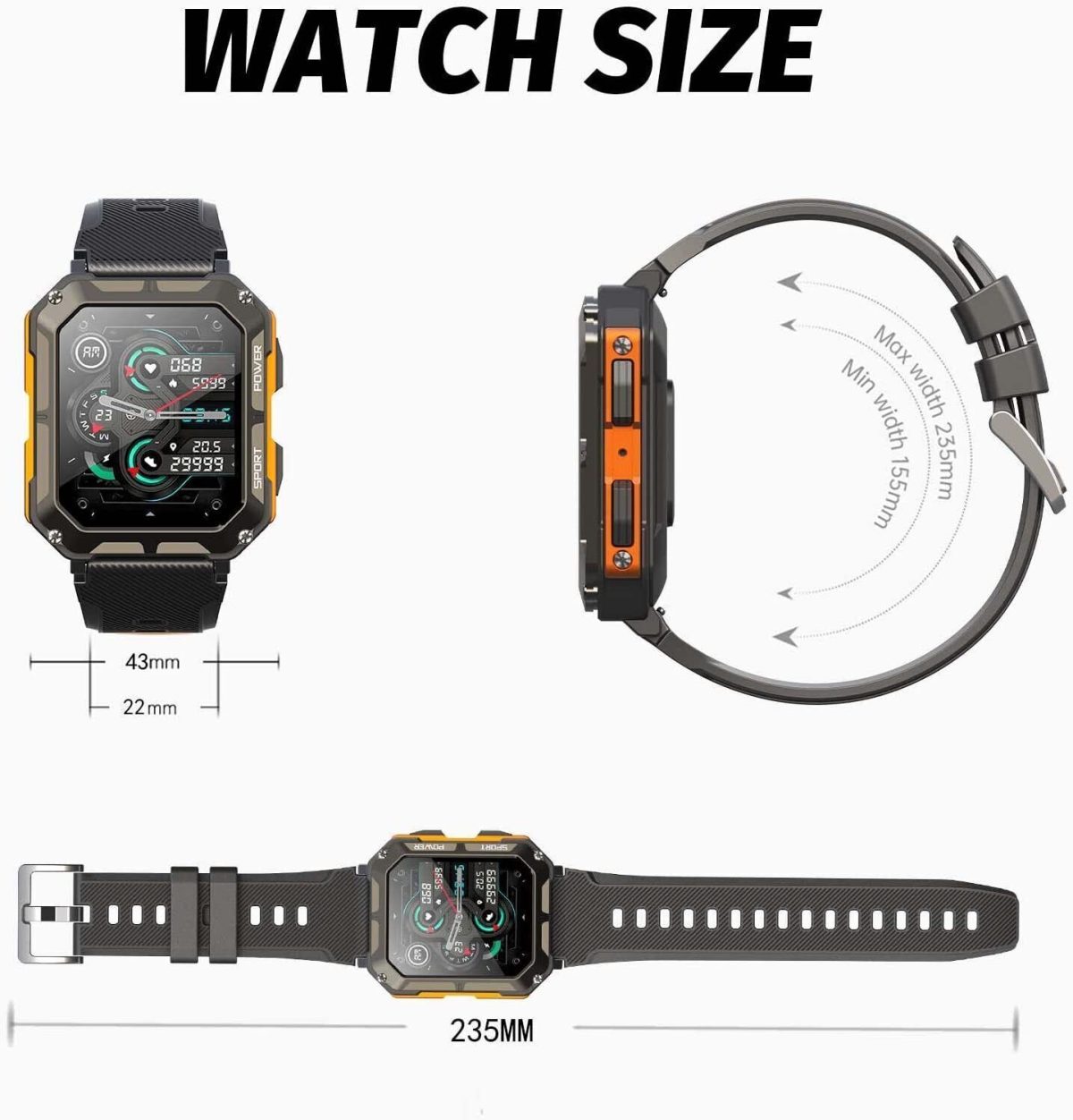 خرید ساعت هوشمند لمفو مدل c20pro